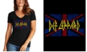 LA Pop Art Women's Word Art V-Neck T-shirt - Def Leppard Top
